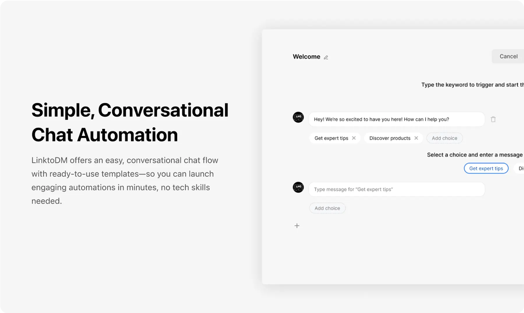 Simple, Conversational Chat Automation